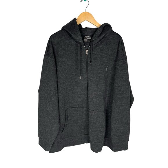 POLO RALPH LAUREN PERFORMANCE Men's Charcoal Gray Full Zip Hooded Sweatshirt 3X - Picture 1 of 5